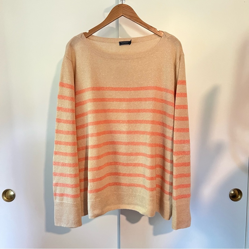 Vineyard Vines Linen Cashmere Striped Boatneck Sweater